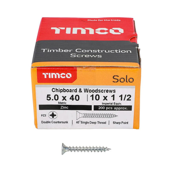 TIMCO Solo Countersunk Silver Woodscrews