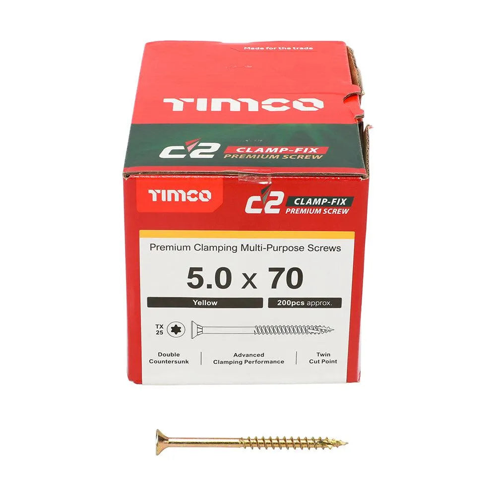 TIMCO C2 Clamp-Fix Multi-Purpose Premium Countersunk Gold Woodscrews
