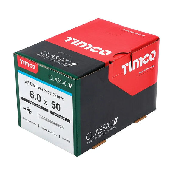 TIMCO Classic Multi-Purpose Countersunk A2 Stainless Steel Woodcrews