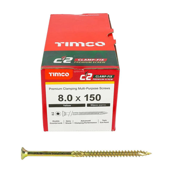 TIMCO C2 Clamp-Fix Multi-Purpose Premium Countersunk Gold Woodscrews