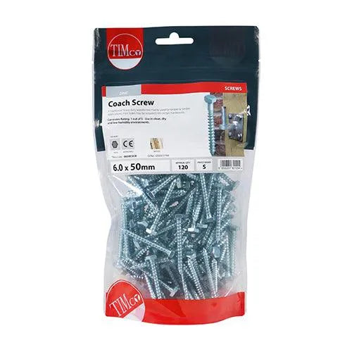 TIMCO Coach Screws Hex Head Silver