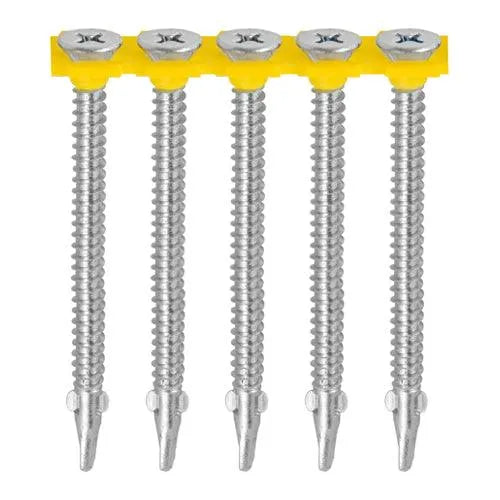 TIMCO Collated Self-Drilling Wing-Tip Steel to Timber Light Section Exterior Silver Screws
