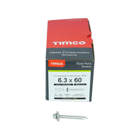 TIMCO Slash Point Sheet Metal to Timber Screws Exterior Silver with EPDM Washer - 0