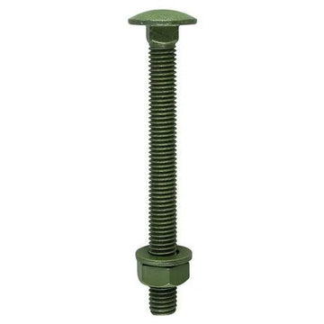 TIMCO Carriage Bolts DIN603 Hex Nuts & Form A Washers Green Exterior