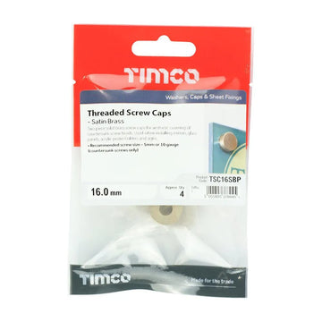 TIMCO Threaded Screw Caps Solid Brass Satin Brass - 0
