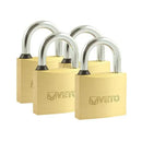 Brass Padlock x 4 (Key Alike)-1