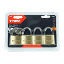 Brass Padlock x 4 (Key Alike)-2