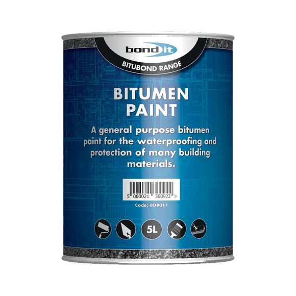 Bitumen Paint for the Waterproofing and Weather Protecting of Steelwork and Concrete Bond-It