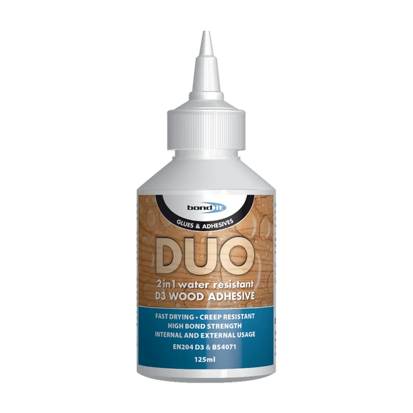 Duo 2 in 1 Fast Drying and Water Resistant D3 PVA Wood Glue Bond-It