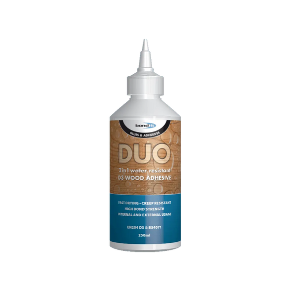 Duo 2 in 1 Fast Drying and Water Resistant D3 PVA Wood Glue Bond-It