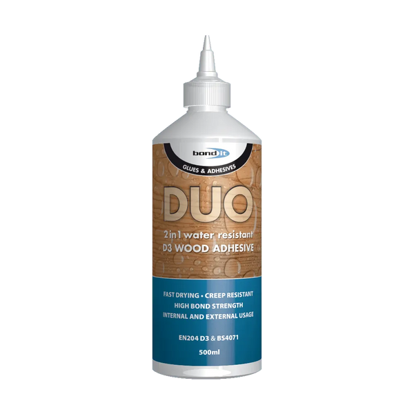 Duo 2 in 1 Fast Drying and Water Resistant D3 PVA Wood Glue Bond-It