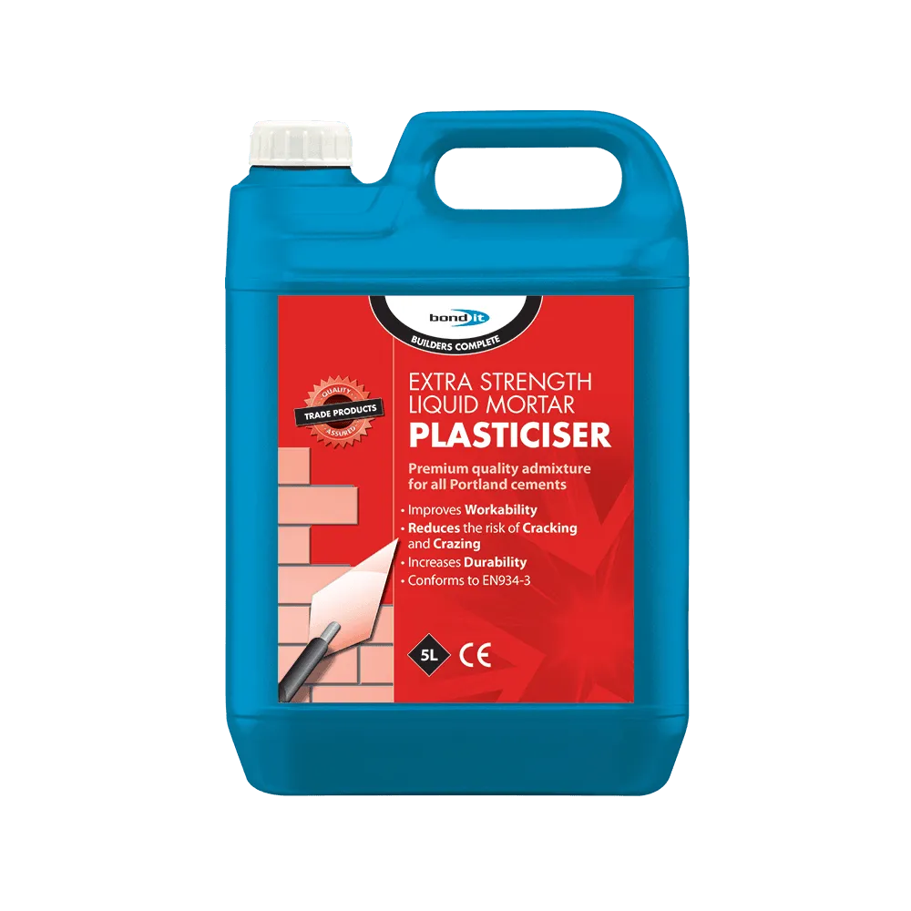Liquid Mortar Plasticiser to Improve Brick Laying and Plastering Mortars Bond-It
