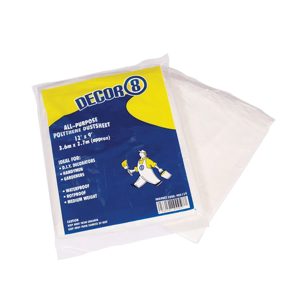All Purpose Polythene Dust Sheet for Covering Furniture and Fittings (12ft x 9ft) Bond-It