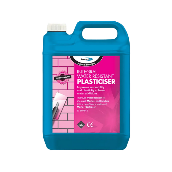 Integral Water Resistant Plasticiser for Internal and External Rendering Bond-It