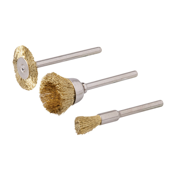 Rotary Tool Brass Wire Brush Set 3pce